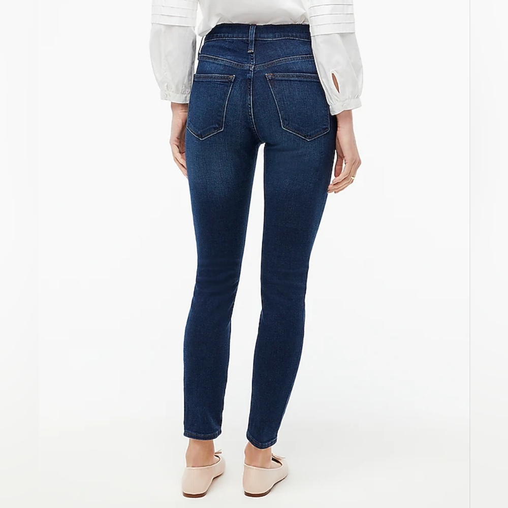 Jcrew toothpick 25 8" rise darkwash denim ankle jeans pants skinny